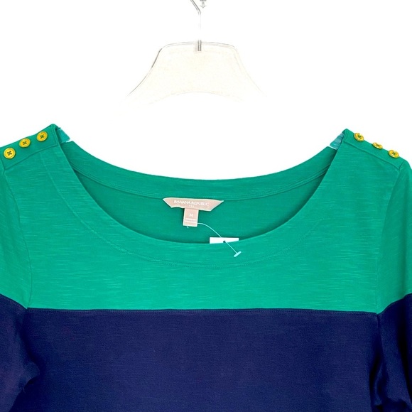 BANANA REPUBLIC Green n Blue Top Size Medium - Picture 2 of 6